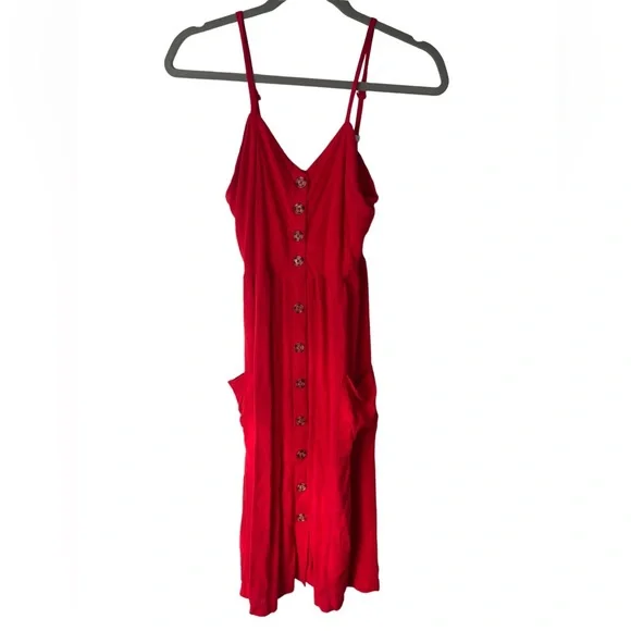 Good Luck Gem | Dresses | Good Luck Gem Cherry Red V Neck Sleeveless Casual  Dress | Poshmark